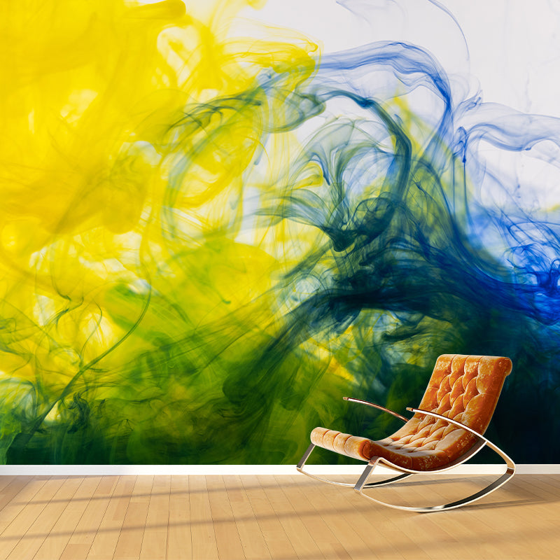 Ink Abstract Contemporary Water Resistant Wall Covering for Sleeping Room