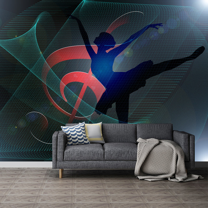 Ballet Mural Wallpaper Mildew Resistant Wall Covering for House Interior