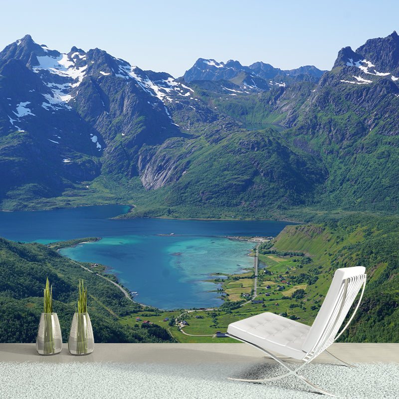 Beautiful Mountain Landscape Mural Wallpaper Mildew Resistant Wall Covering for House Interior