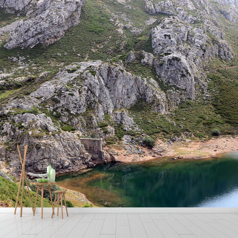 Mountain Landscape Mural Wallpaper for Living Room Bedroom Decor in Soft Color