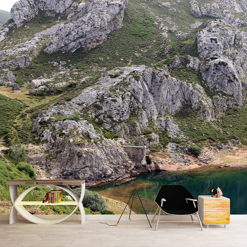 Mountain Landscape Mural Wallpaper for Living Room Bedroom Decor in Soft Color