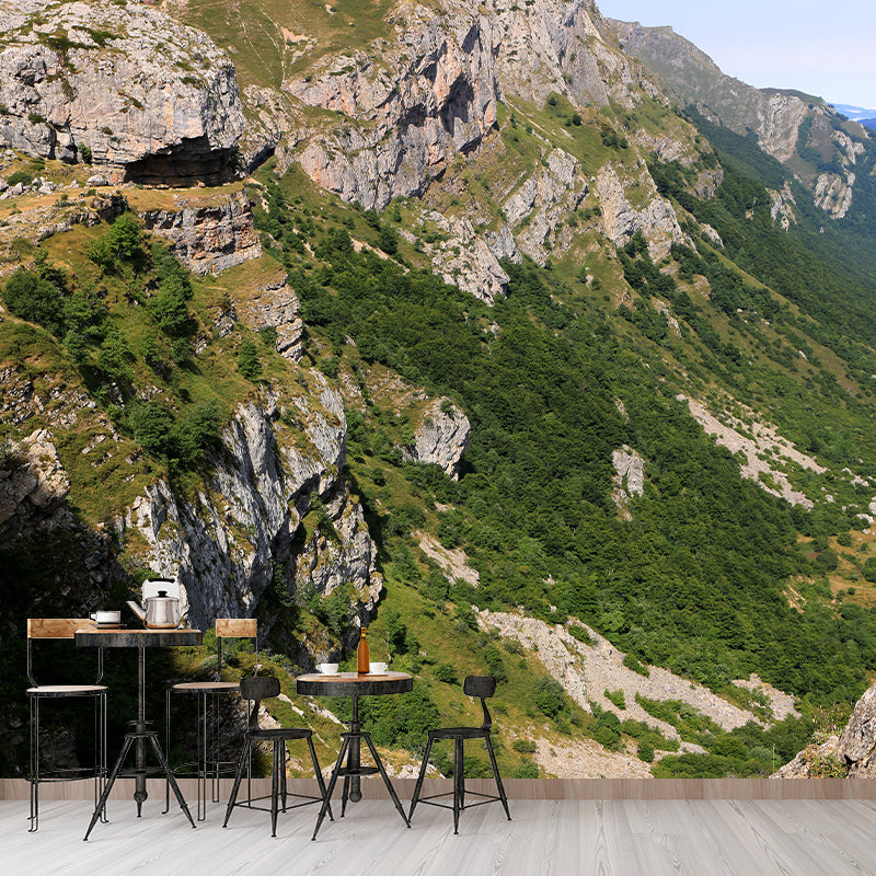 Mountain Landscape Mural Wallpaper for Living Room Bedroom Decor in Soft Color