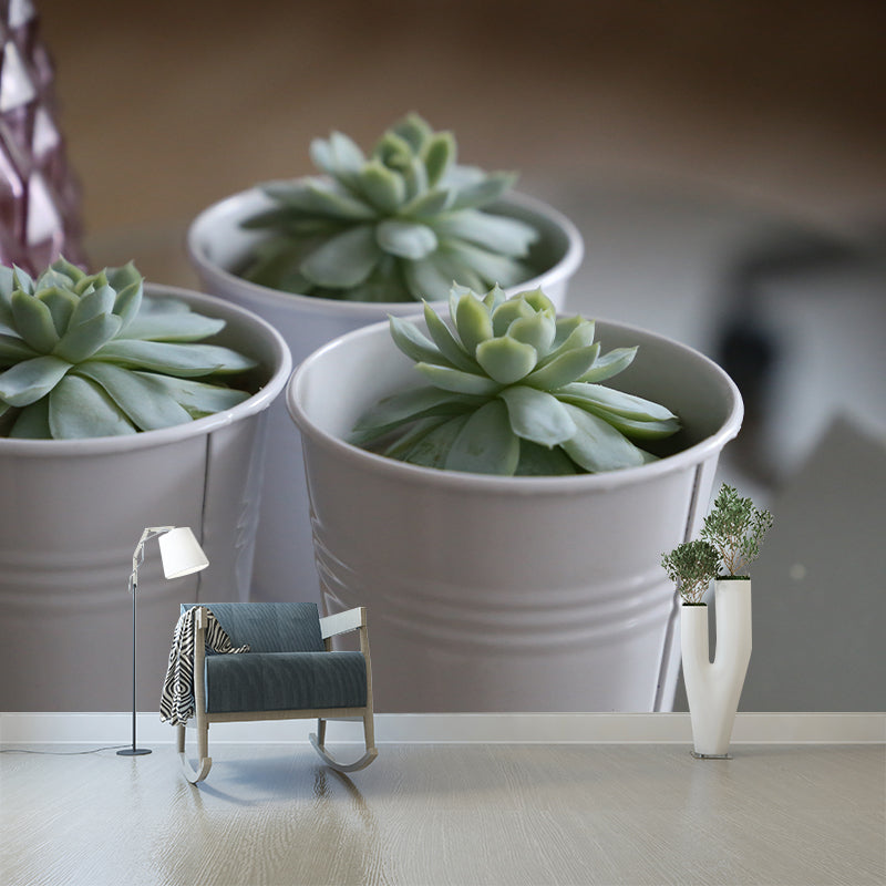 Green Plants Mural Wallpaper Environment Friendly Decorative Restaurant