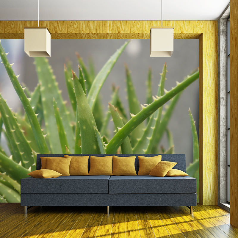 Green Plants Mural Mildew Resistant Wall Decor for House Interior, Personalized Size Available