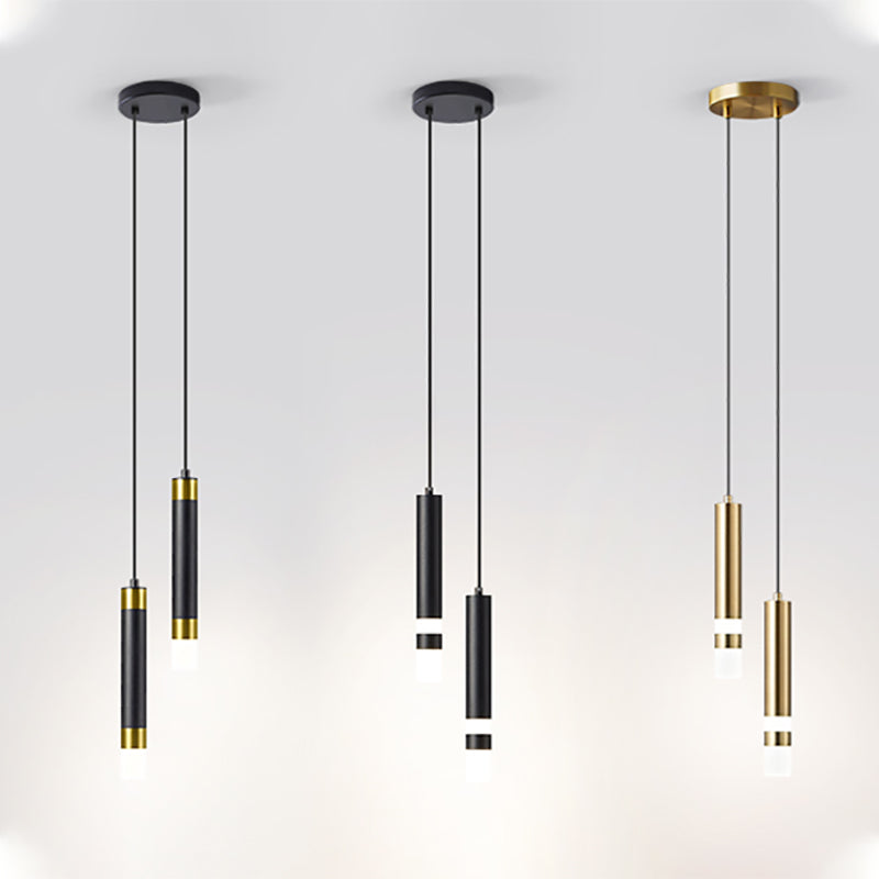 Pendre cylindrique suspension du métal LED minimaliste Aménagement d'éclairage en suspension