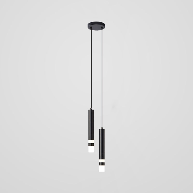 Pendre cylindrique suspension du métal LED minimaliste Aménagement d'éclairage en suspension
