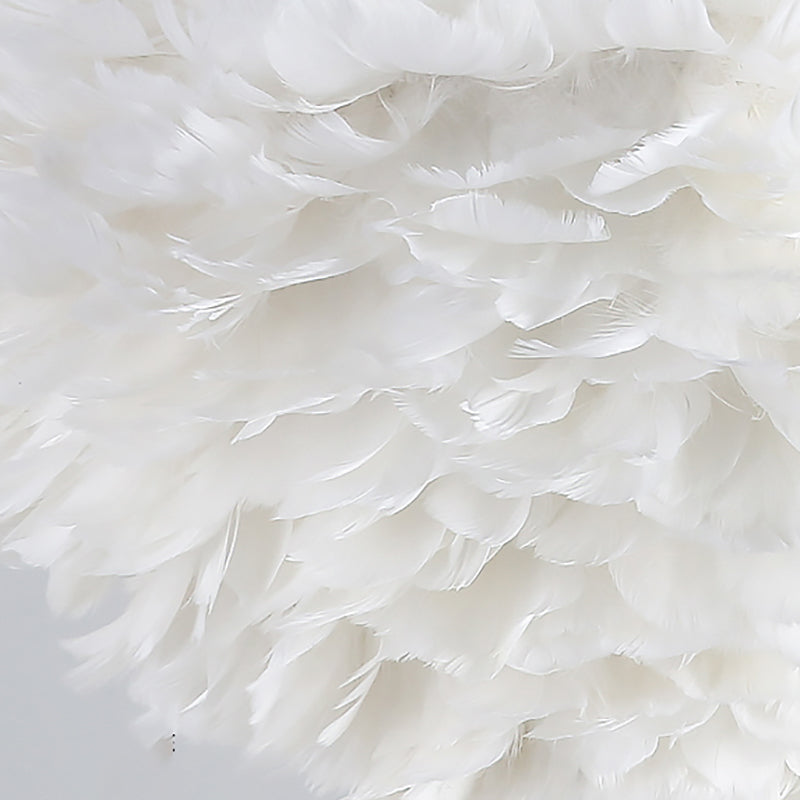 Lámparas de lámparas de lámpara de globo lámpara colgante de lámpara múltiple de múltiples cabezas con sombra de plumas