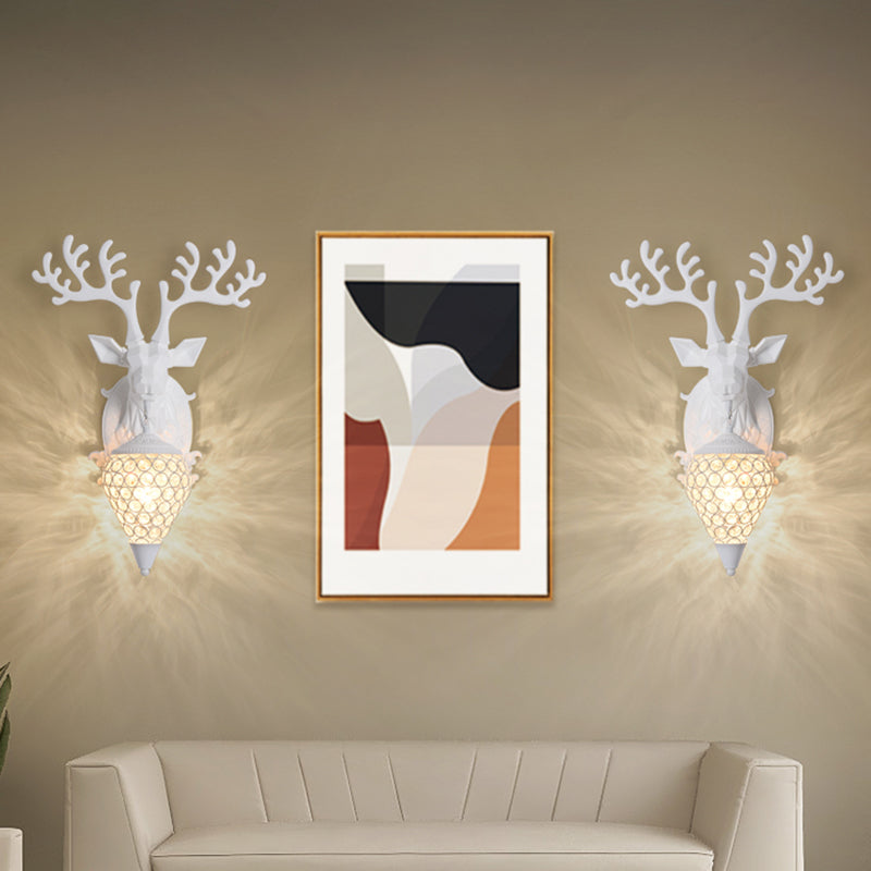 Funzione per illuminazione da parete di cristalli di corna da parete lampada montata in stile a parete