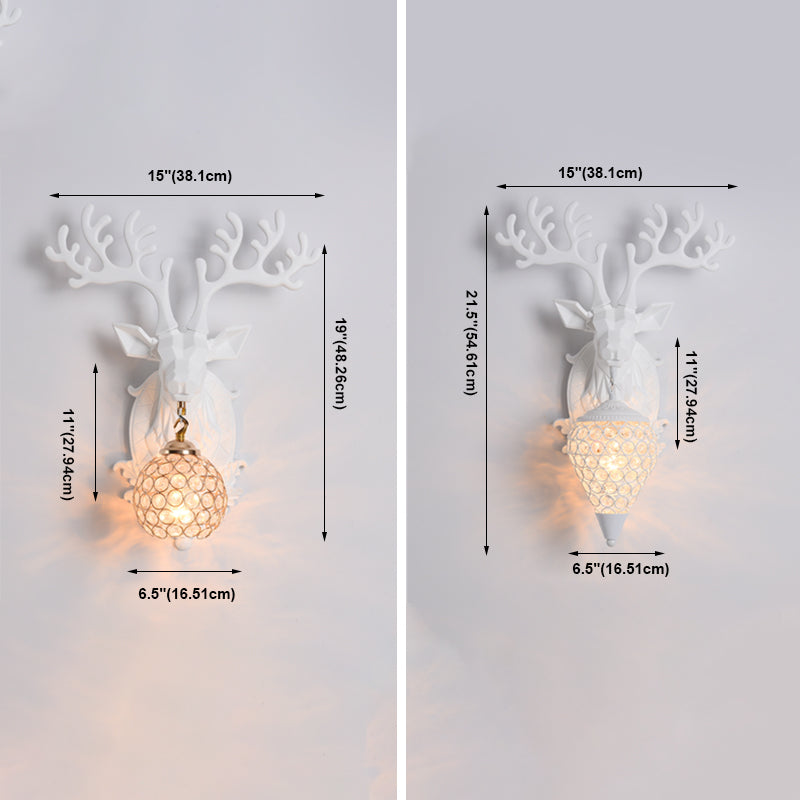 Funzione per illuminazione da parete di cristalli di corna da parete lampada montata in stile a parete
