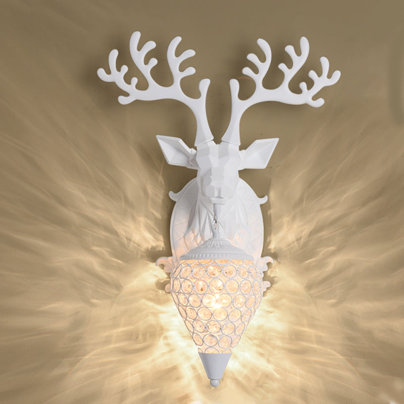 Funzione per illuminazione da parete di cristalli di corna da parete lampada montata in stile a parete