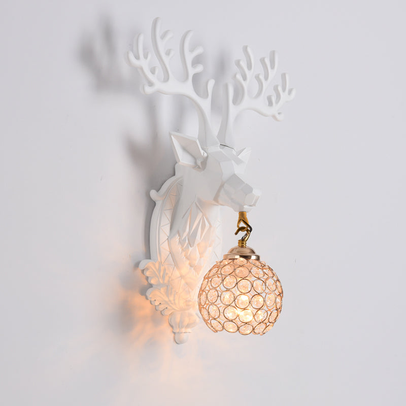 Funzione per illuminazione da parete di cristalli di corna da parete lampada montata in stile a parete