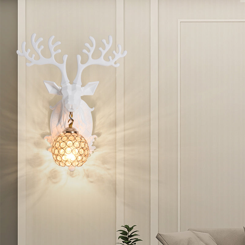 Funzione per illuminazione da parete di cristalli di corna da parete lampada montata in stile a parete