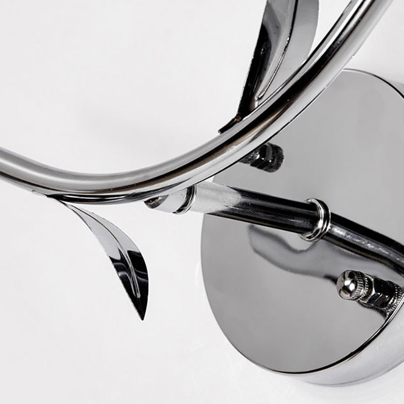 Wohnzimmer Wandleuchten beleuchten moderne Chromwandhalterung Licht mit runden Kristallschatten