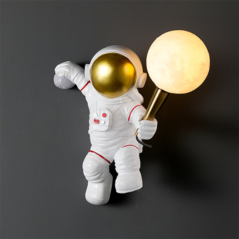 Bambini astronauta a forma di muro illuminazione da letto da camera da letto lampada da parete