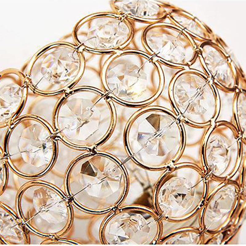 Lampada da parete in metallo in oro lampada da parete in cristallo postmoderno per camera da letto