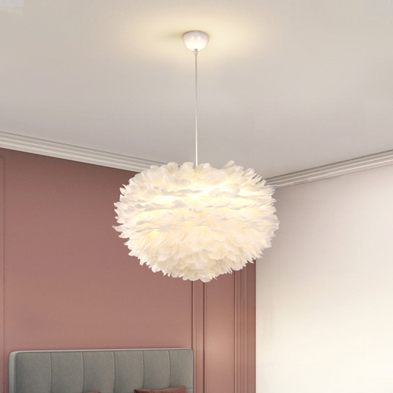 Lumo a pendente a pendente di piuma a LED a LED a LED moderna moderna per camera da letto