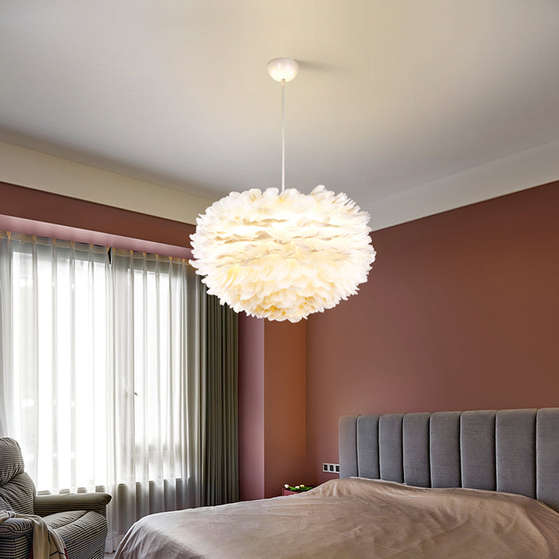Lumo a pendente a pendente di piuma a LED a LED a LED moderna moderna per camera da letto