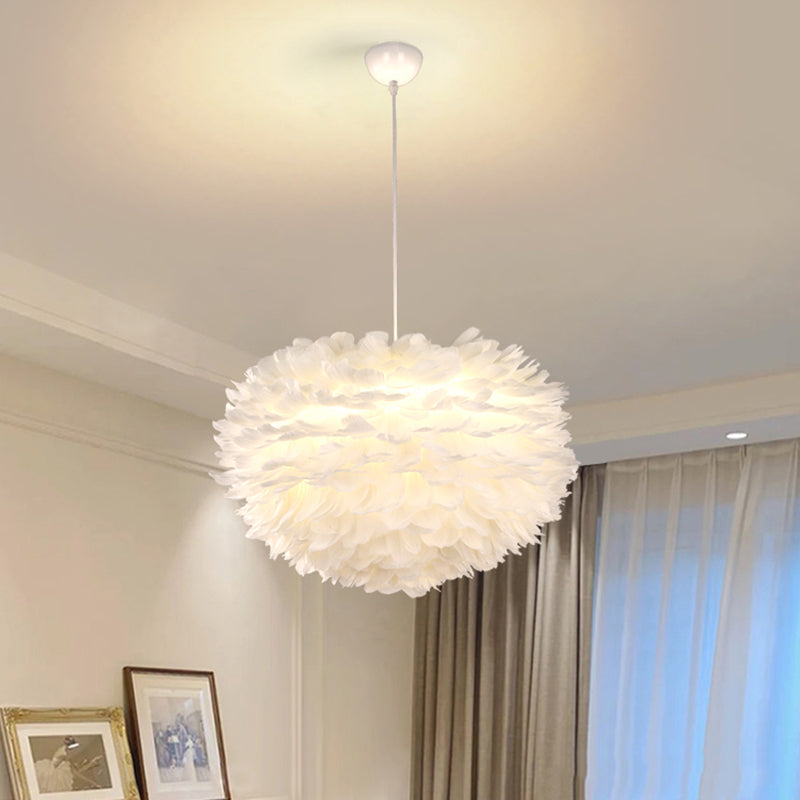 Lumo a pendente a pendente di piuma a LED a LED a LED moderna moderna per camera da letto