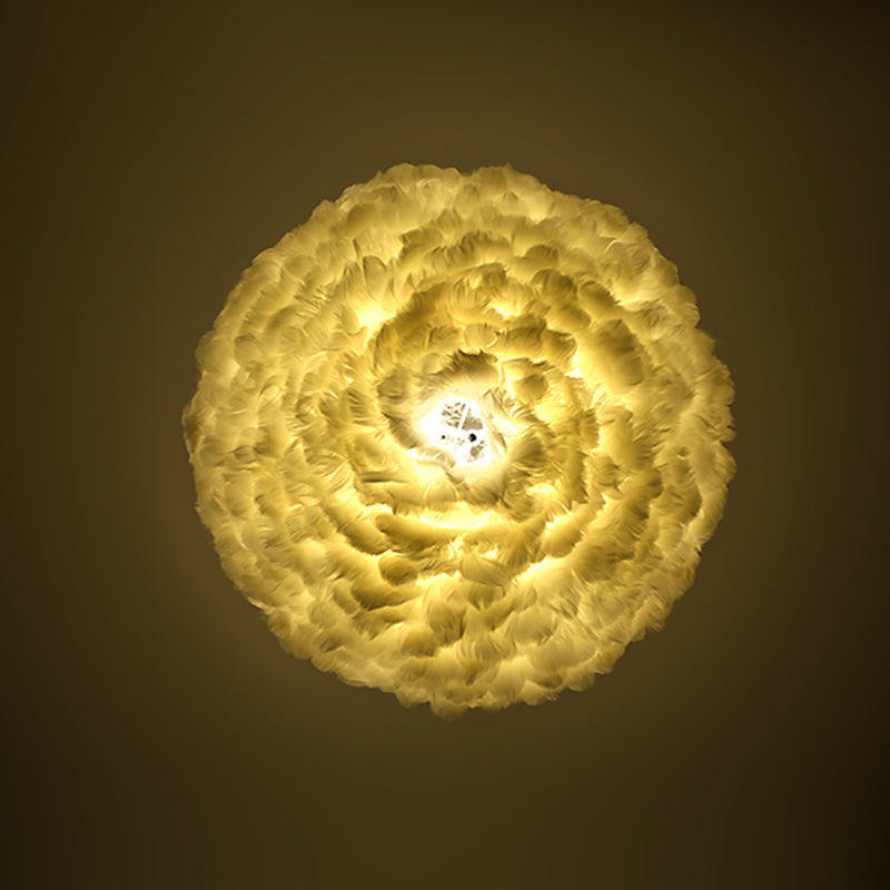 Lumo a pendente a pendente di piuma a LED a LED a LED moderna moderna per camera da letto