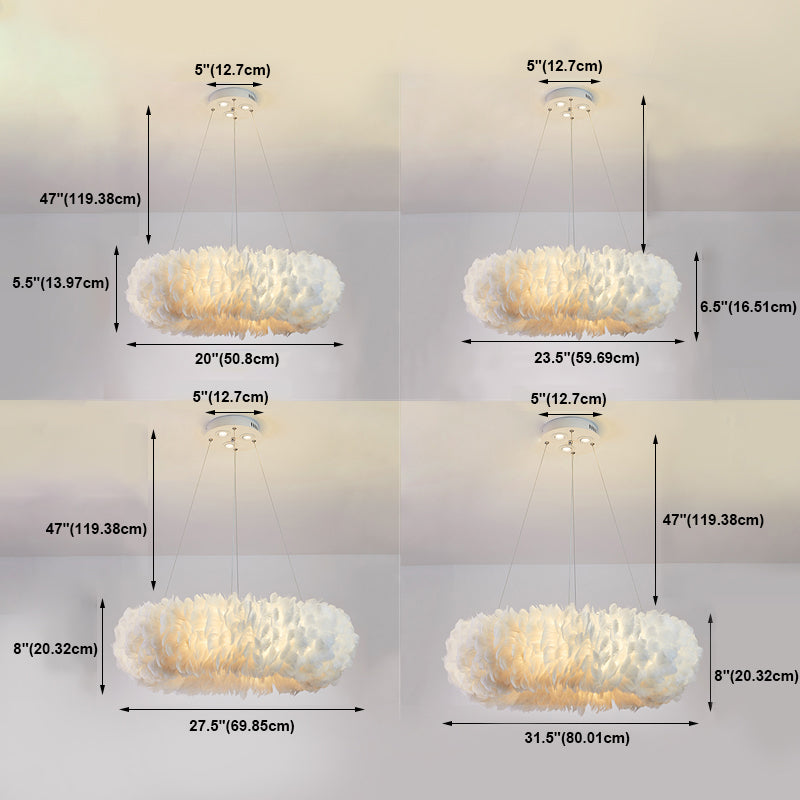 Moderne stijl veer kroonluchter hanglampje slaapkamer woonkamer plafond hangend licht