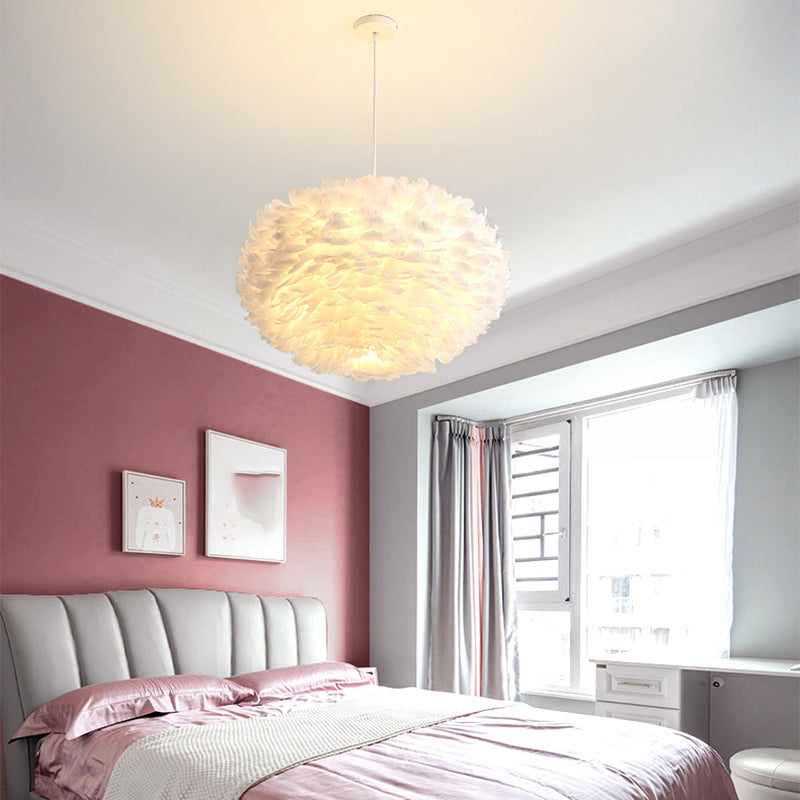 Goose Feather Pendant Light Nordic Modern Living Room Ceiling Hanging Light Fixture