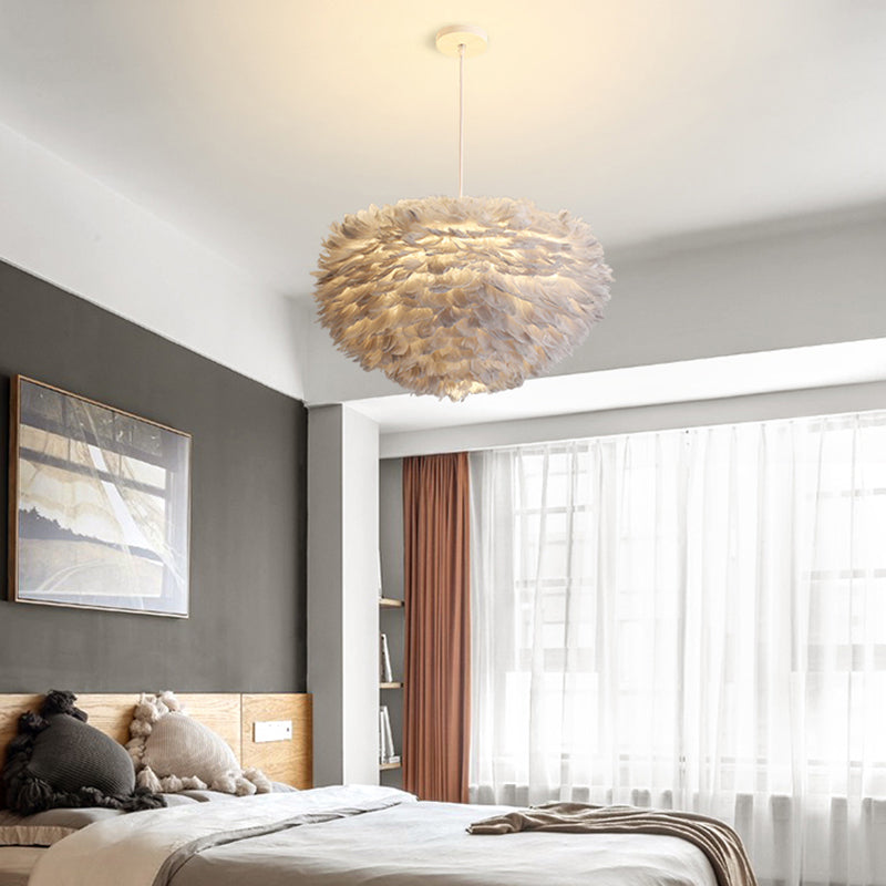 Goose Feather Pendant Light Nordic Modern Living Room Ceiling Hanging Light Fixture