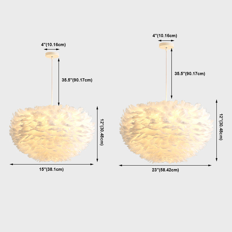 Goose Feather Pendant Light Nordic Modern Living Room Ceiling Hanging Light Fixture