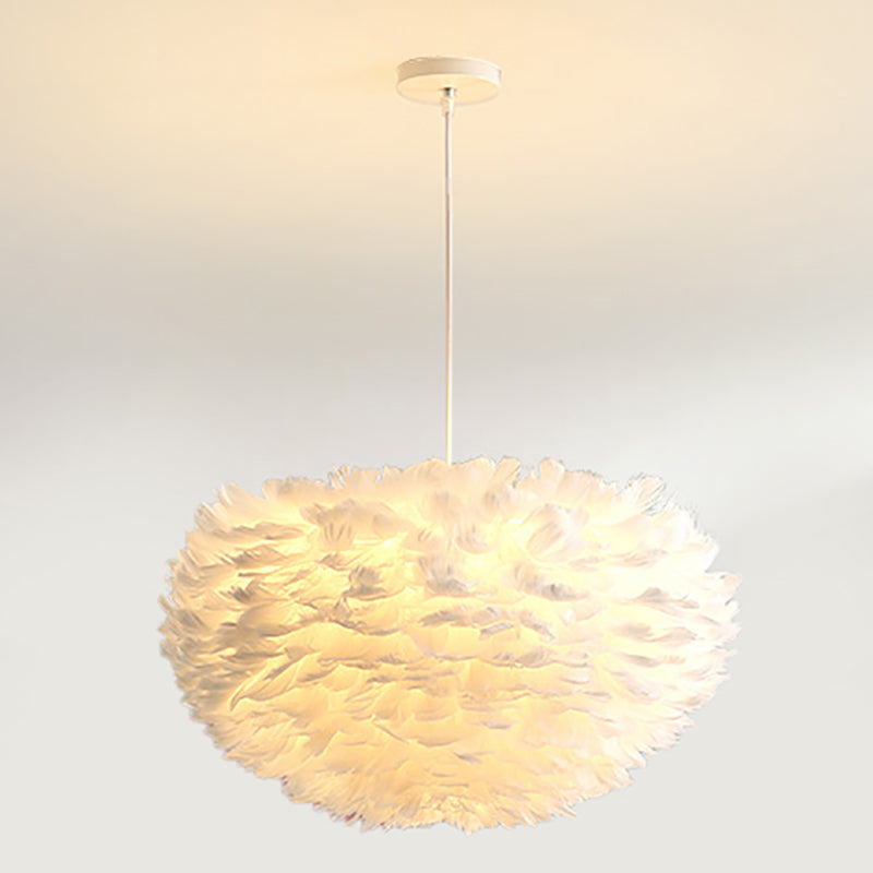 Goose Feather Pendant Light Nordic Modern Living Room Ceiling Hanging Light Fixture