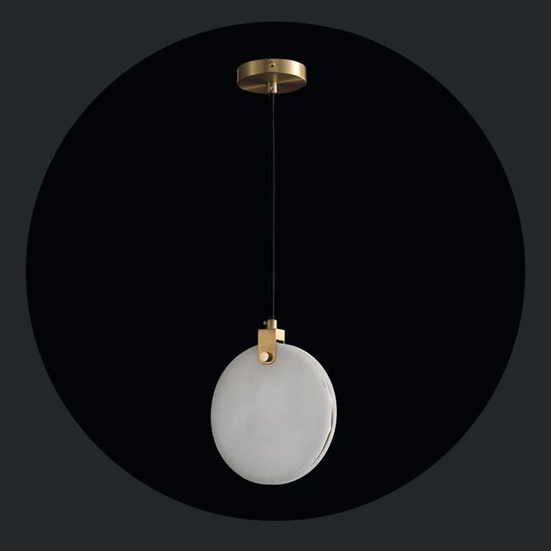 1 Light Round pendant light with Shone Shade Simplicity Hanging Light in White