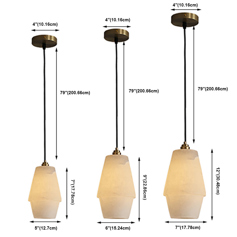 1 Light Geometric Pendant Light avec une teinte brillante Simplicité suspendue Lumière en blanc