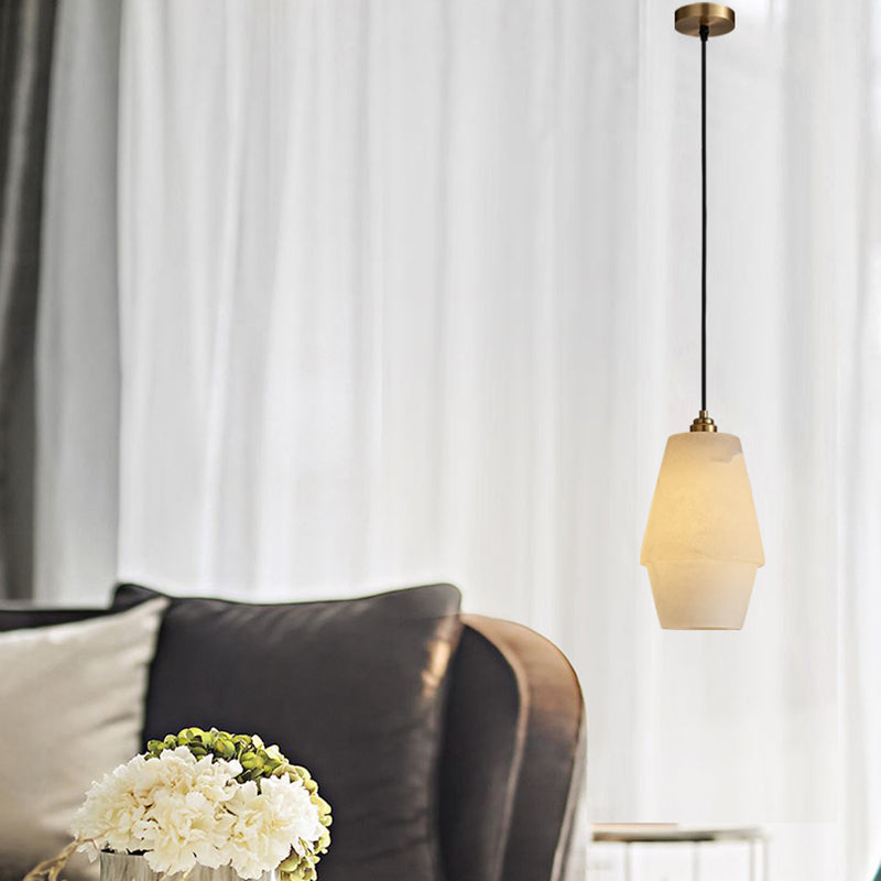 1 Light Geometric Pendant Light avec une teinte brillante Simplicité suspendue Lumière en blanc