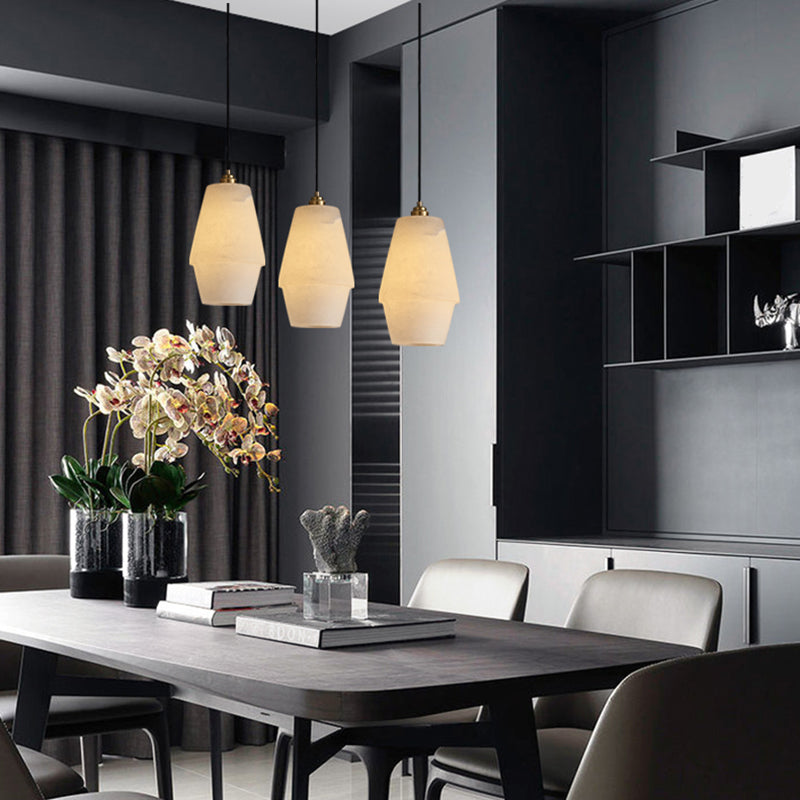 1 Light Geometric Pendant Light avec une teinte brillante Simplicité suspendue Lumière en blanc