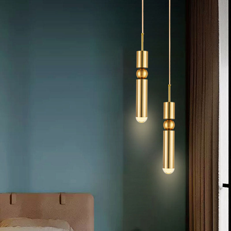 1/2 Lights Hanging Light in Gold Contemporary Pendant Lighting for Bedroom