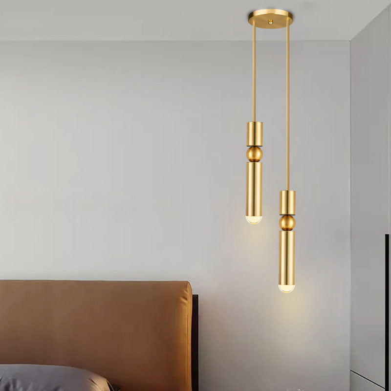 1/2 Lights Hanging Light in Gold Contemporary Pendant Lighting for Bedroom