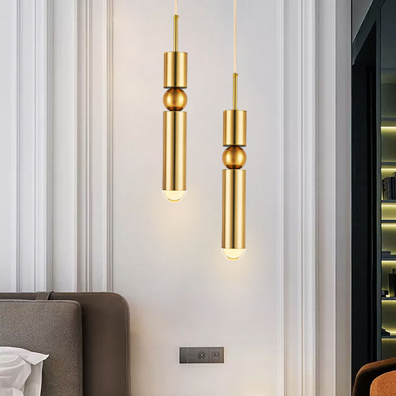 1/2 Lights Hanging Light in Gold Contemporary Pendant Lighting for Bedroom