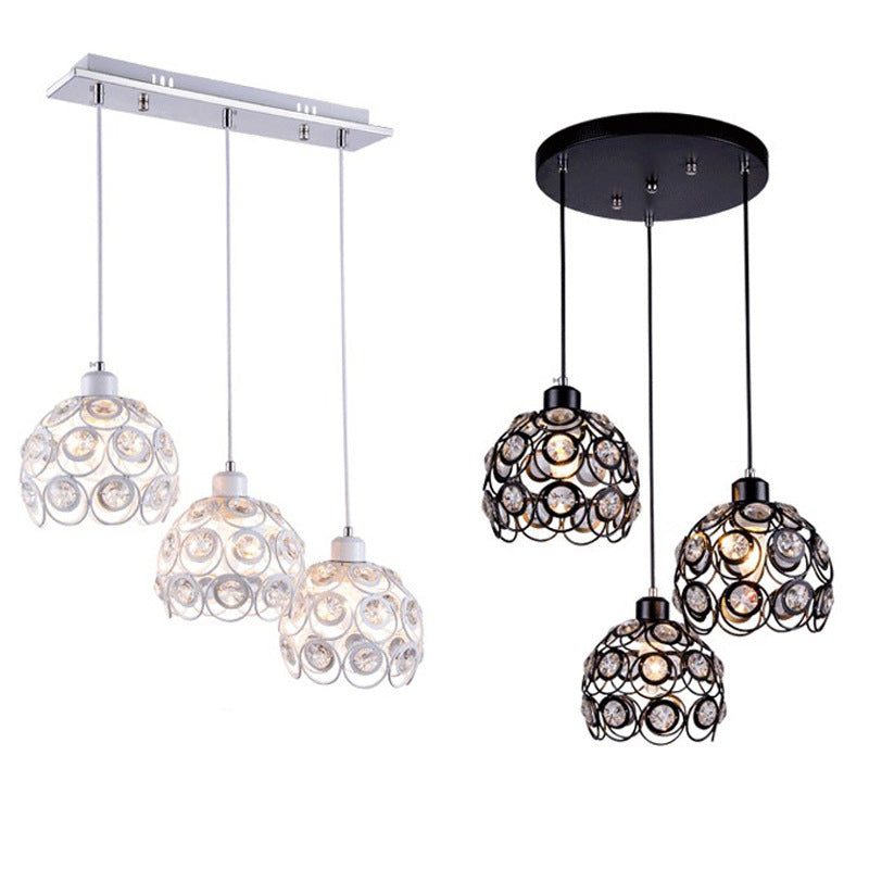 Suspension du pendentif moderne dôme suspendu à cristal clair avec un cordon suspendu à 39,5 "