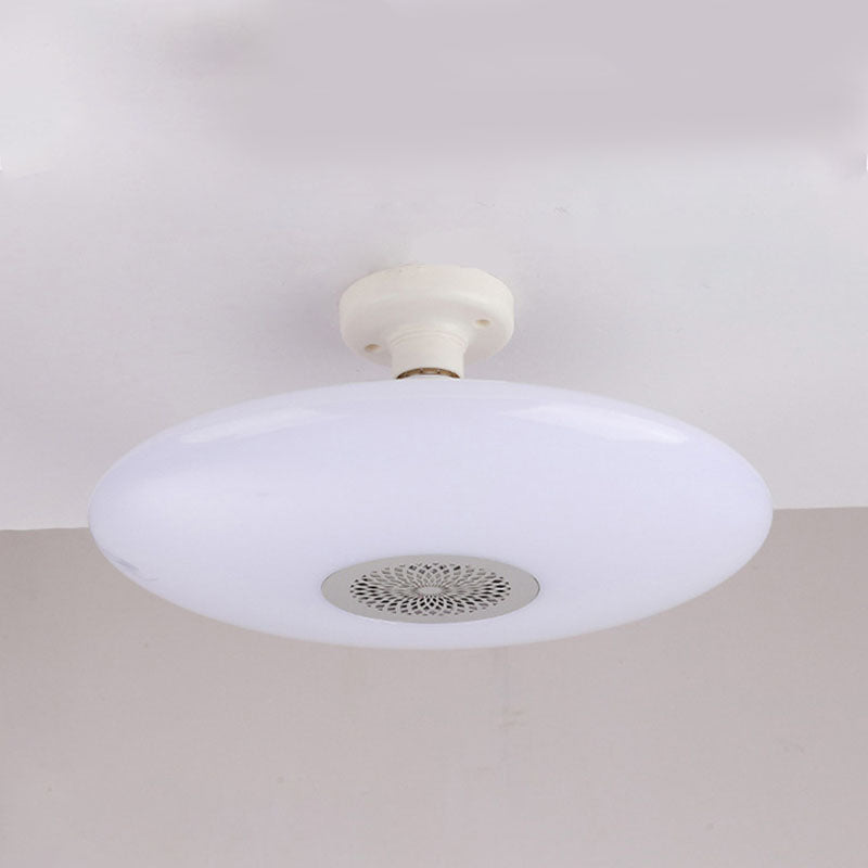 Round Ceiling Lamp Minimalist Style Plastic Living Room Ceiling Light Fixture in White