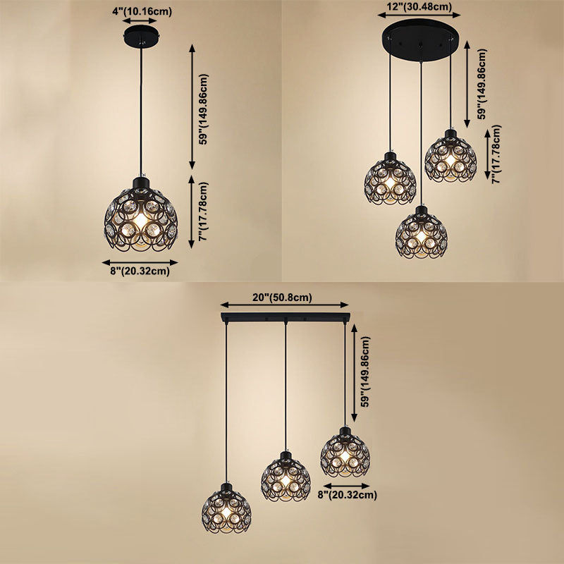 Nouveauté moderne Crystal Dome Light Light Modern Style LED Pendentif Light pour le chevet Bar