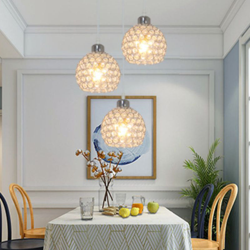 Nouveauté moderne Crystal Dome Light Light Modern Style LED Pendentif Light pour le chevet Bar