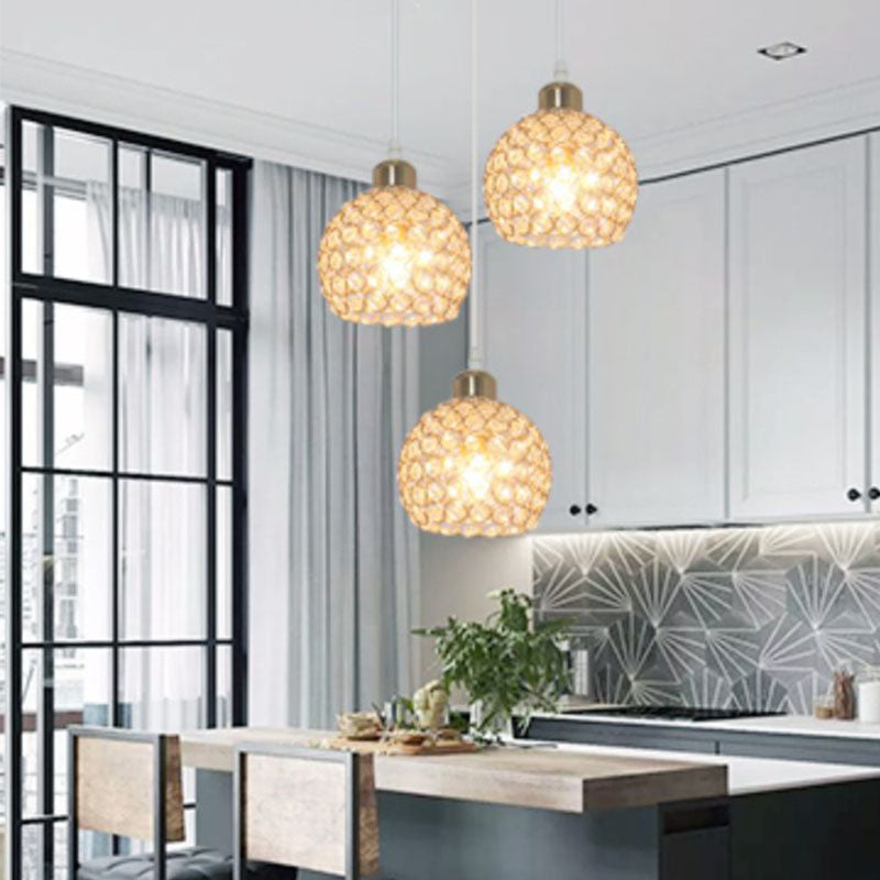 Nouveauté moderne Crystal Dome Light Light Modern Style LED Pendentif Light pour le chevet Bar