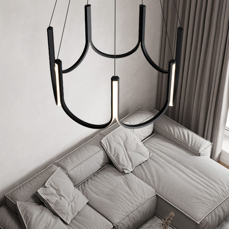 LED -Deckenpendellicht mit Acrylschatten -Einfachheit Kronleuchter Licht