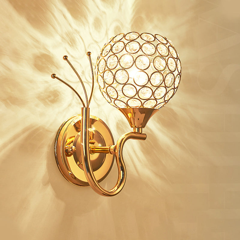 Stile moderno in stile oro sconce in stile nordico cristallo metallo globo luci per letto