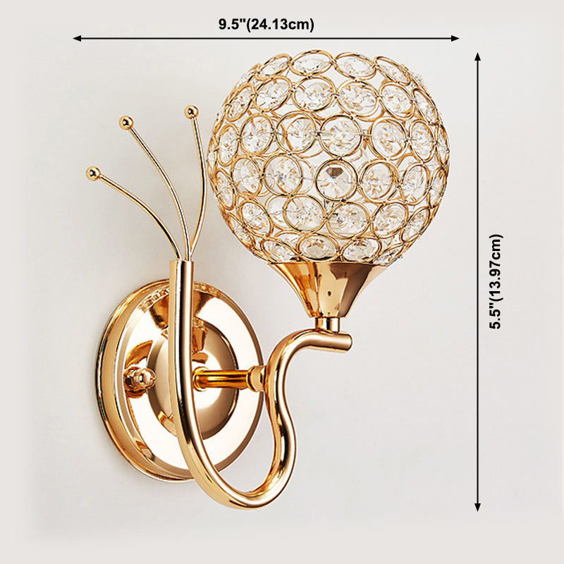 Stile moderno in stile oro sconce in stile nordico cristallo metallo globo luci per letto