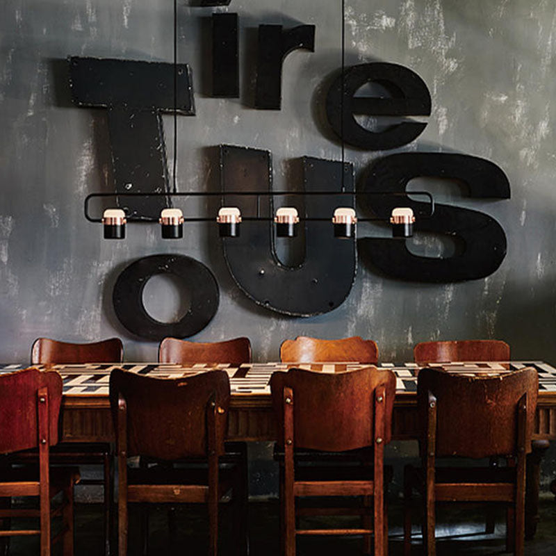 Lampade cilindriche dell'isola moderna lampade a 6 luci a 6 luci con ombra acrilica bianca