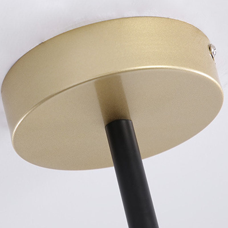 Postmoderne Metallkronleuchter Multi -Licht -Deckenkraut mit Glasschatten für Esszimmer