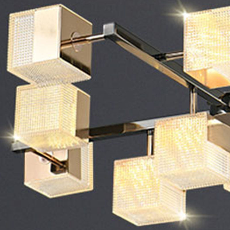 Postmoderne Metallkronleuchter leichte quadratische Form Anhänger Beleuchtung für Wohnzimmer