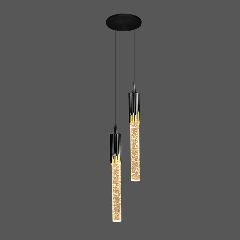 Metall hängende Licht mit klarer Kristallfarbton -Einfachheit Anhänger Beleuchtung für Schlafzimmer