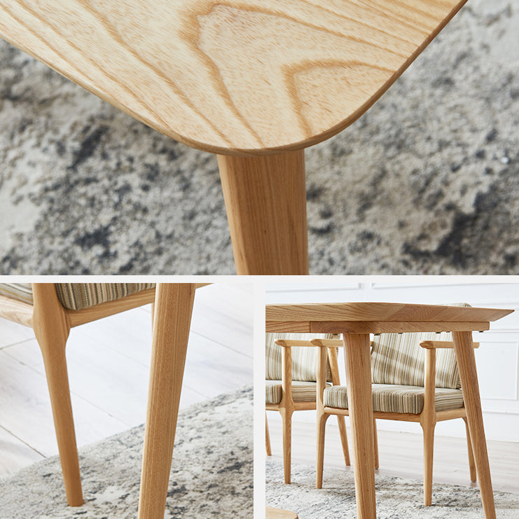 Ash houten rechthoekige tafel moderne eettafel met 4 poten voor restaurant, in de natuur