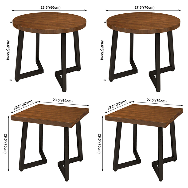 Table à manger industrielle table en bois massif en pin avec piédestal double noir pour le dîner de cuisine à domicile