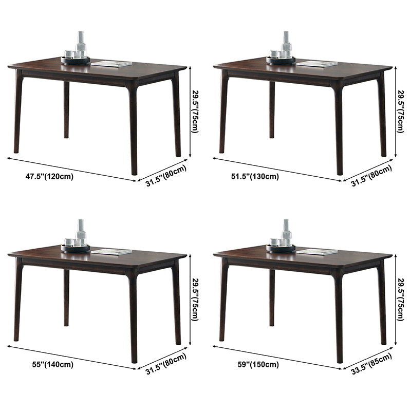Hickory Rectangle Wood Table Storage Dining Table with 4 Legs for Restaurant
